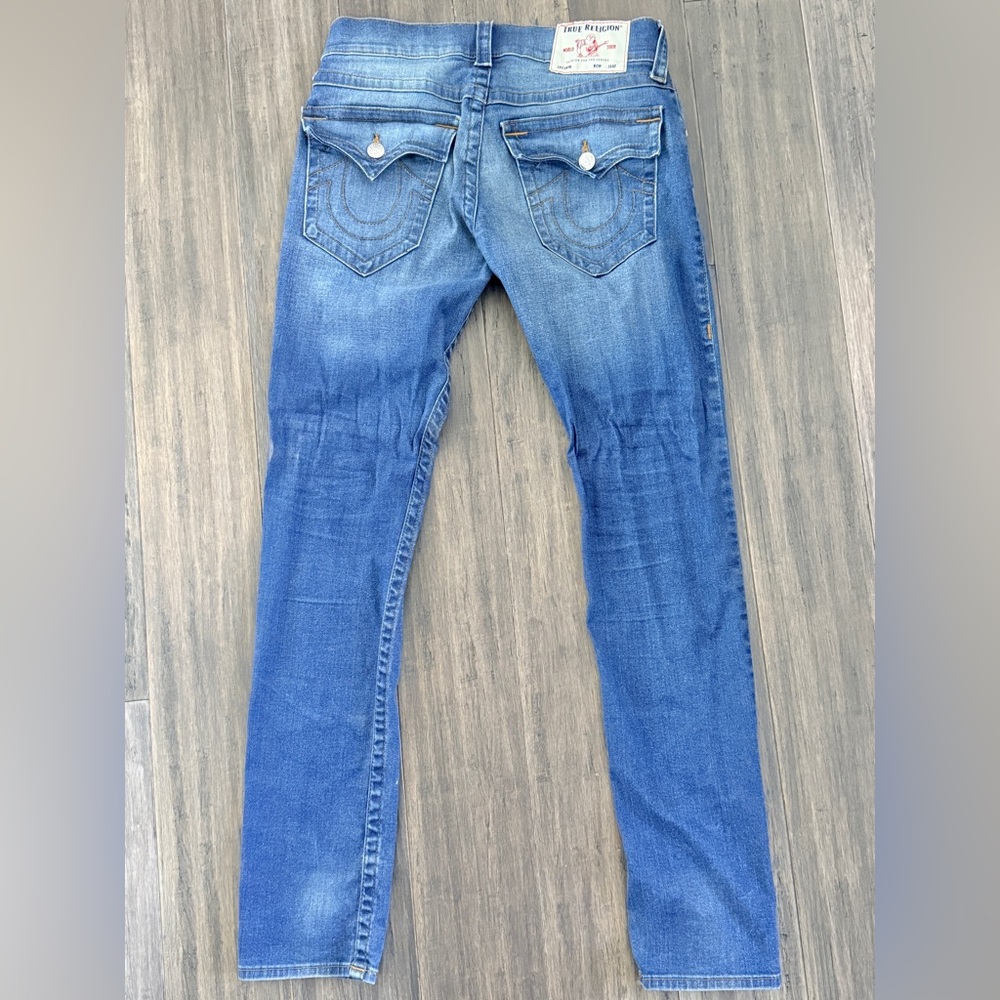 Men’s True Religion Rocco Relaxed Skinny Jeans – Size 30 – Blue Wash - Picture 5 of 7